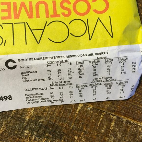 McCalls Sewing Pattern M5498 Misses Cosplay Costume Mermaid Ariel Jasmine UNCUT - Picture 3 of 3